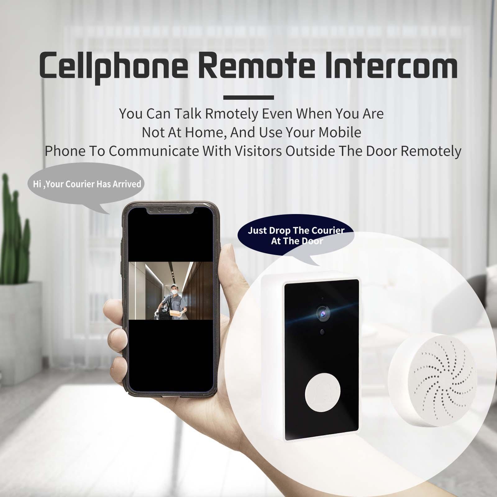 Wireless WiFi Video Doorbell Camera Wide Angle Motion Detection for Home