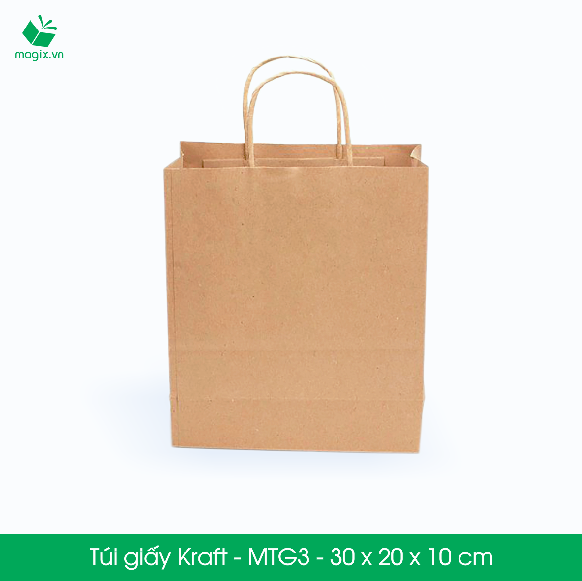 MTG3 MTG3T - 30x20x10 cm - Combo 300 túi giấy Kraft Nhật cao cấp