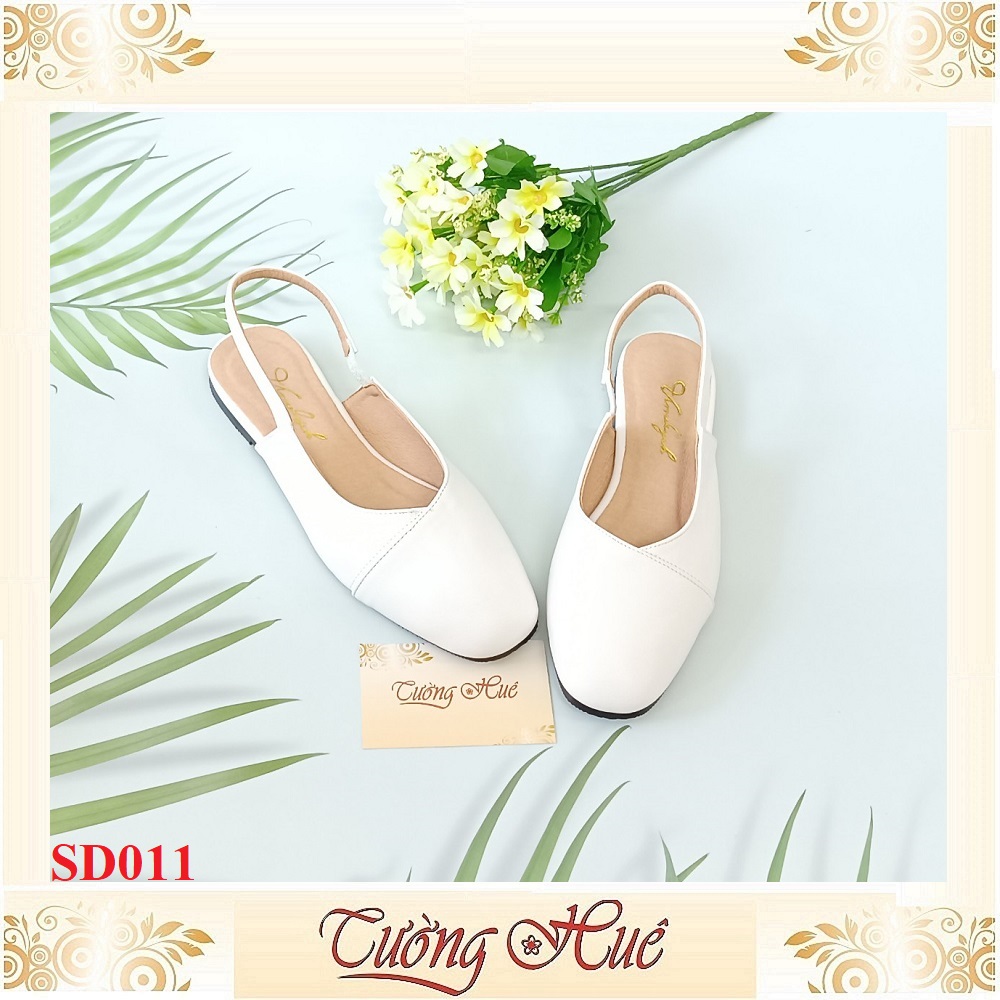Giày Sandal Bệt Nữ Bít Mũi Mũi Vuông Quai Hậu Hở Gót