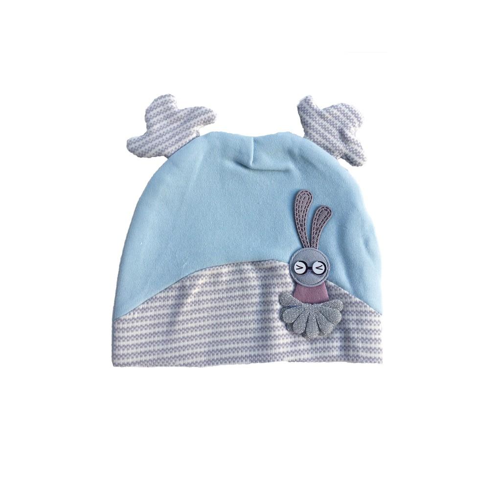 Mũ Vải Cotton Sừng Hươu Bé Sơ Sinh BabyBean