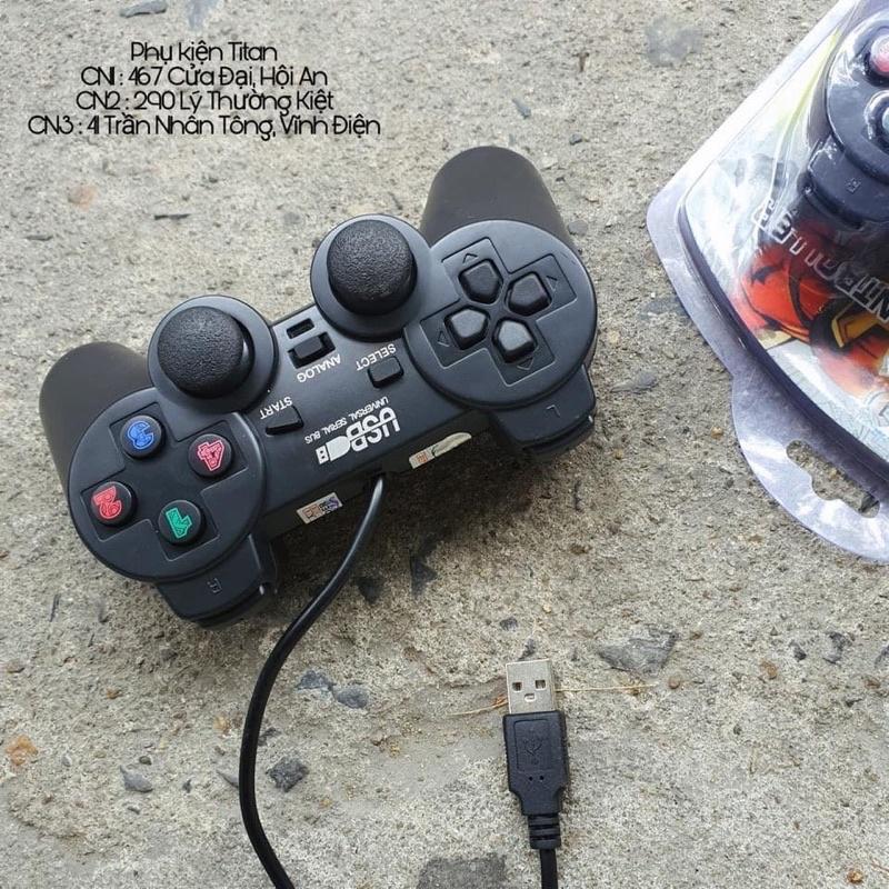 Tay cầm gamepad cho máy tính PC, laptop : cắm cổng USB tương thích tốt cho Windows, Mac