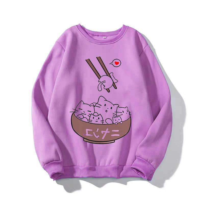 Áo Sweater nữ in Mèo Cute