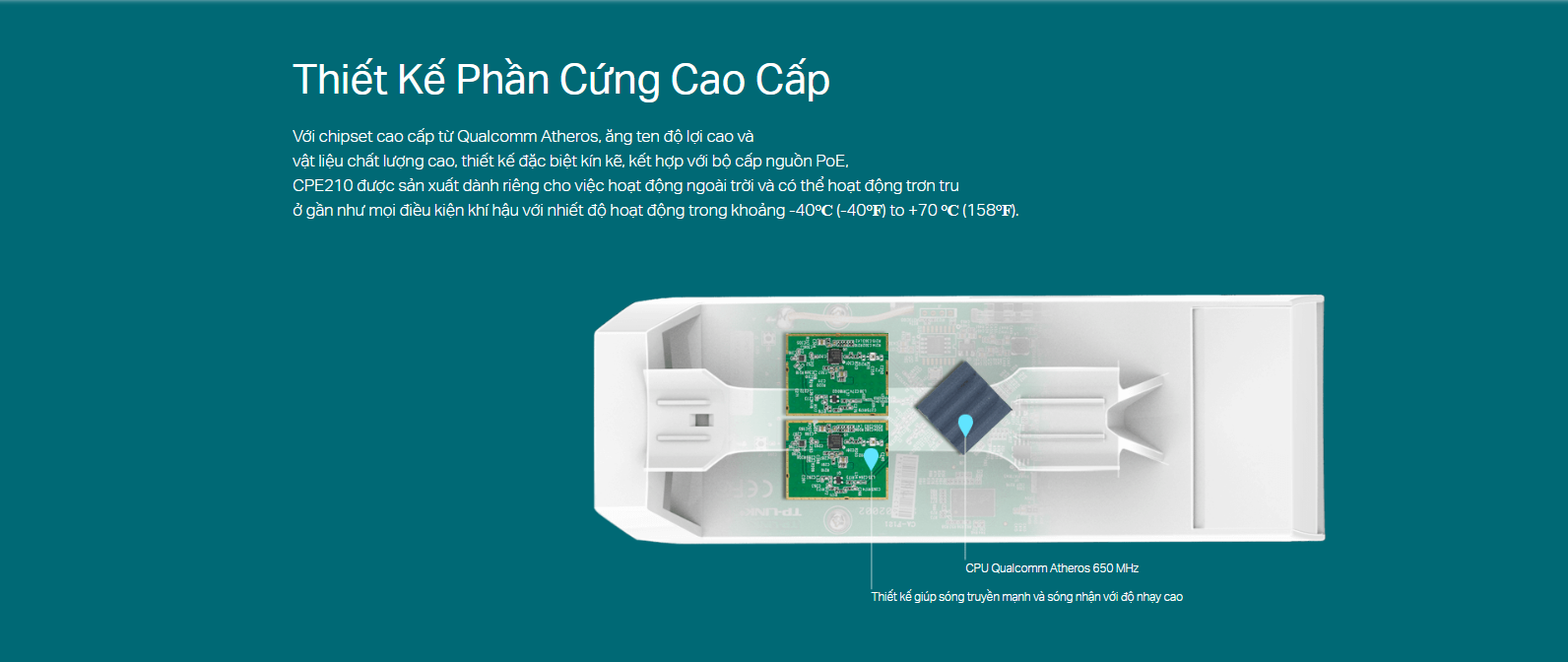 Thiết bị thu phát vô tuyến TP-Link CPE210 băng tần 2.4Ghz - Hàng chính hãng