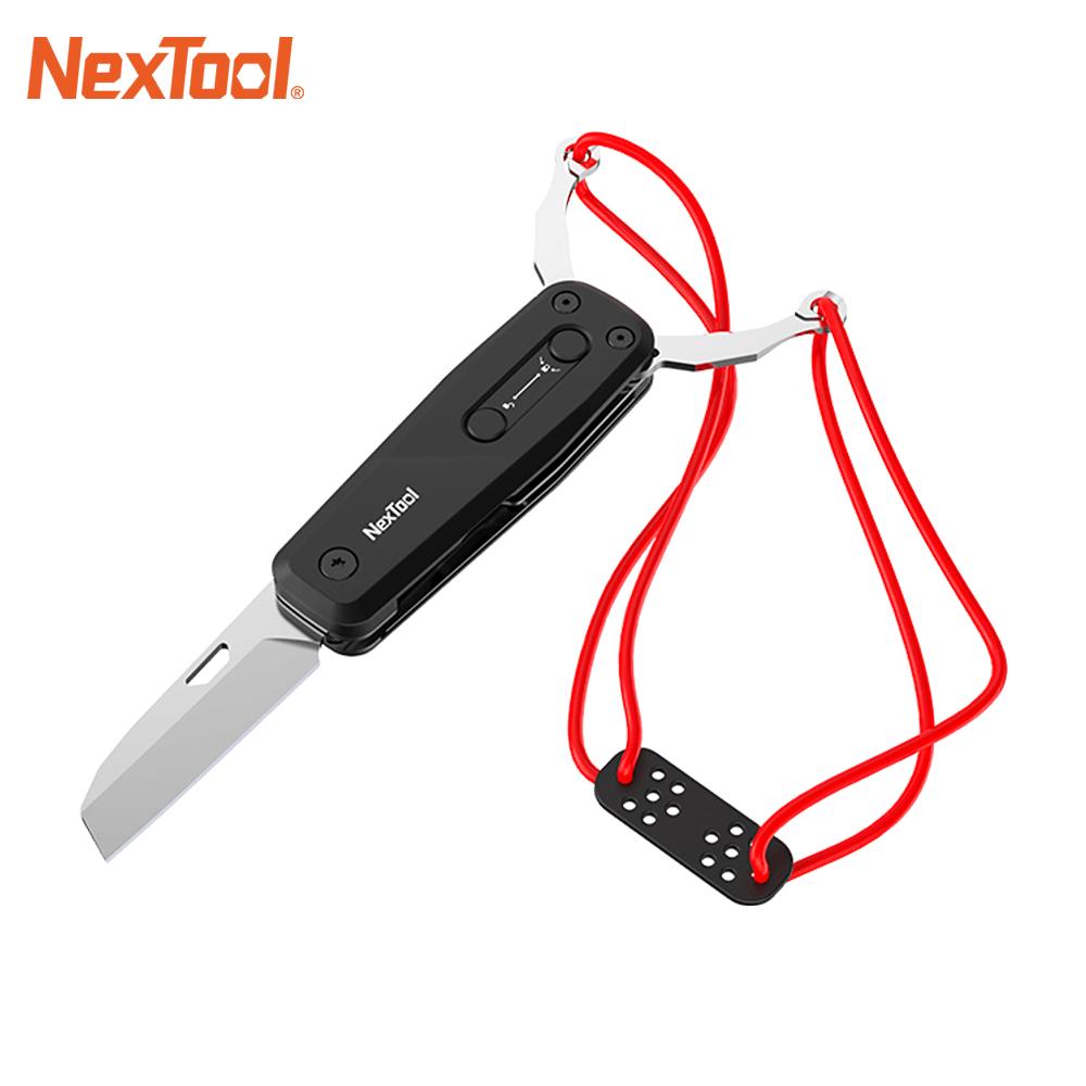 NEXTOOL Professional Slingshot & Folding Knife 2 in 1 Design Aluminium Mini Y Shot with High Strength Rubber
