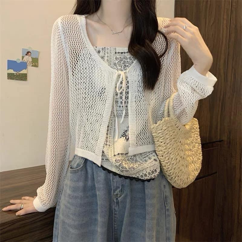 Áo Khoác Cardigan Lưới Mỏng, Áo Khoác Ngoài Đi Biển Quảng Châu (ẢNH THẬT+VIDEO)