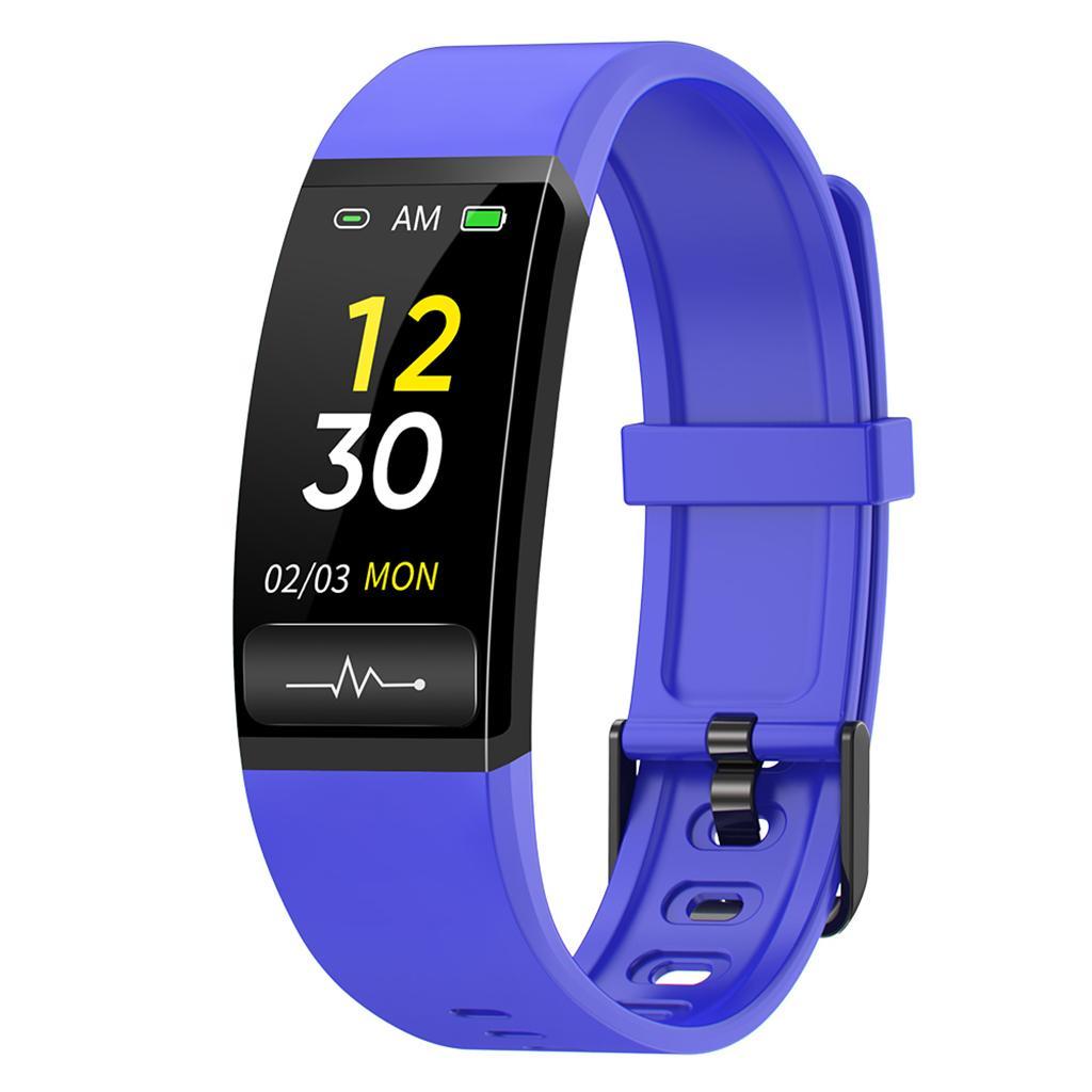Smart Watch Tracker Body Temperature Blood Pressure Heart Rate IP67 Blue
