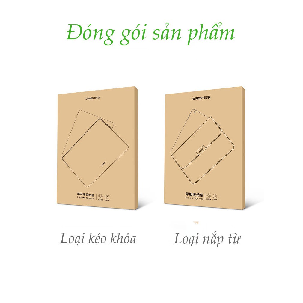 Túi đựng bảo vệ iPad, laptop bằng da lộn, lót lông chống sốc, kích thước 13.3 inch, 15.4 inch UGREEN LP187 - Hàng chính hãng