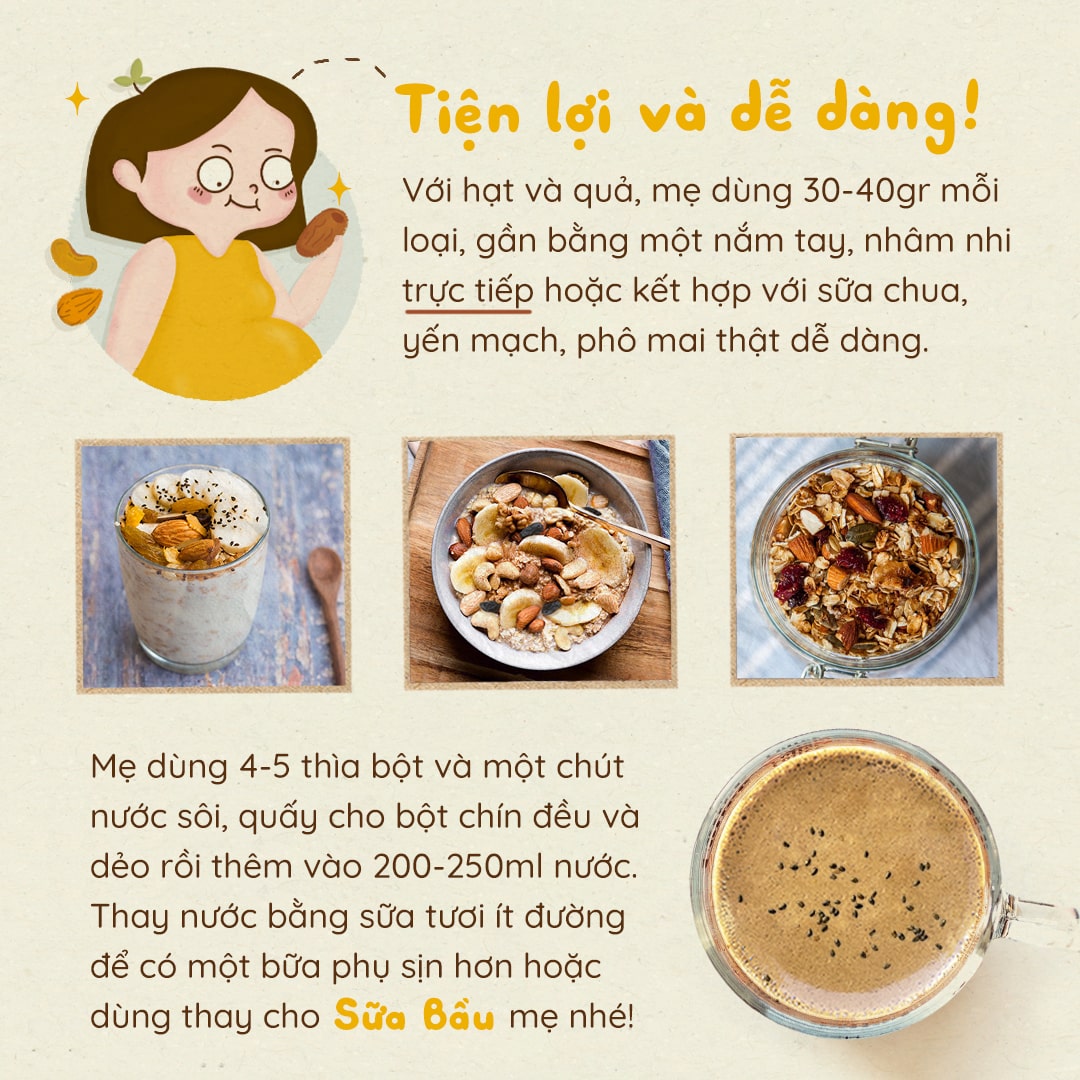 Combo Dinh Dưỡng 14 Ngày Cho Mẹ Bầu: Mixnuts 5 Siêu Hạt, Bột Ngũ Cốc, Mixfruits Trái Cây Sấy Dẻo Cao Cấp | 97