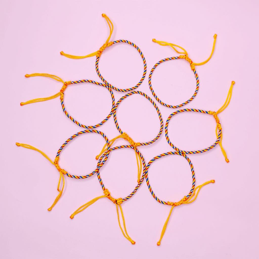 Vòng tay chỉ ngũ sắc may mắn bình an UPCARA