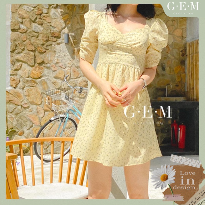 Đầm vàng nhạt hoa nhí Gigi Dress Gem Clothing SP006168