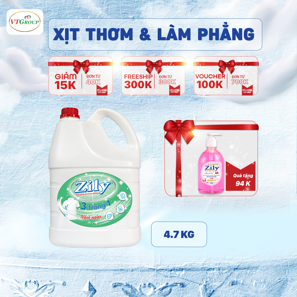 Xịt Thơm &amp; Làm Phẳng ( Ủi Thẳng) Quần Áo Zily 4.7 Kg