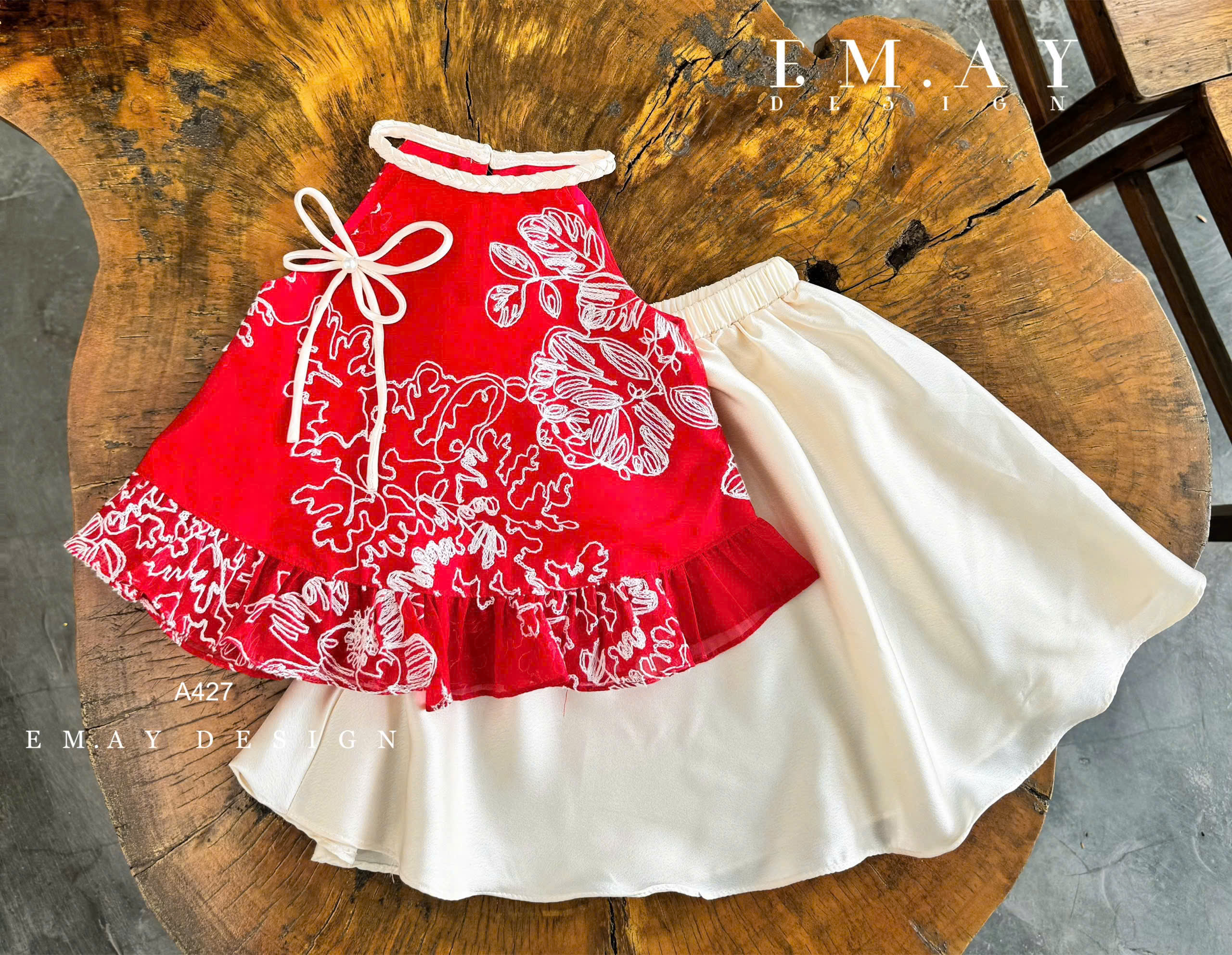 Set áo yếm cô Tấm cho bé gái đi chơi lễ tết noel giáng sinh năm mới biểu diễn đẹp chất lụa mát