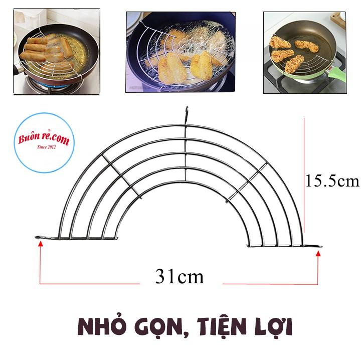 Vỉ gác chảo chiên, rán dầu mỡ bằng inox tiện dụng, hữu ích – Buôn rẻ 00438