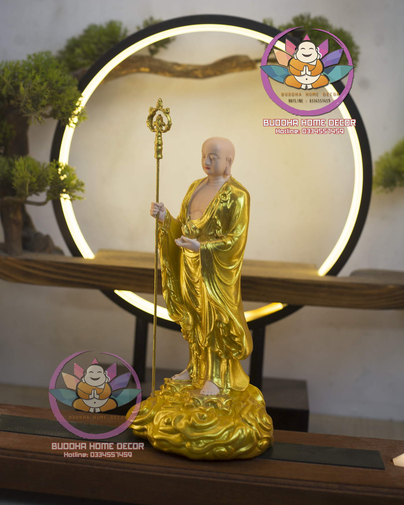 Tượng Địa Tạng cao 23cm trang trí nhà cửa, phong thủy, thờ cúng