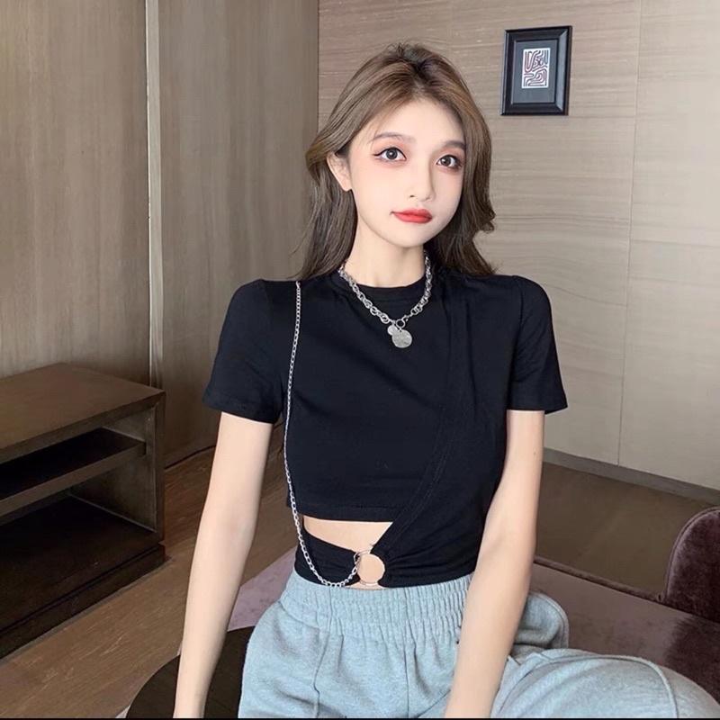 Áo croptop dây xích