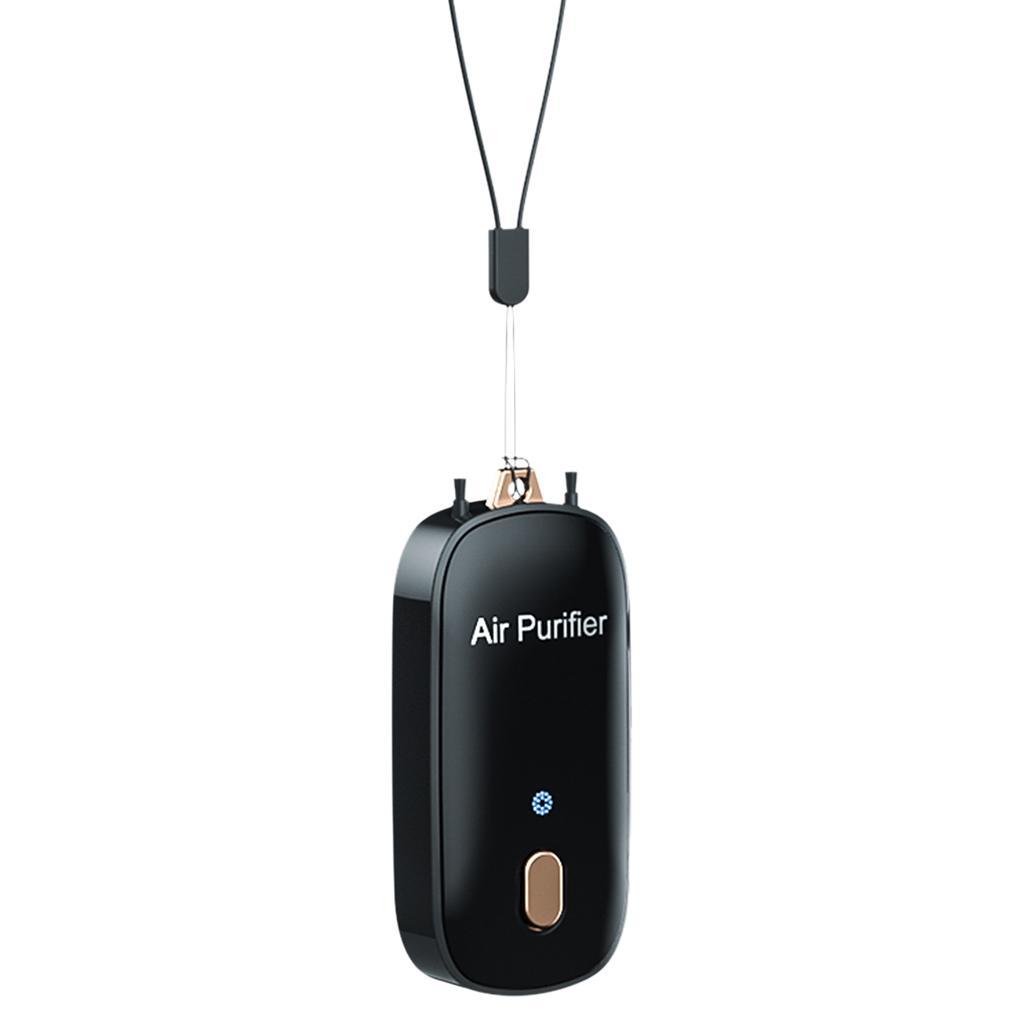 2X Portable Personal Necklace Air Purifier Wearable Freshener Air Cleaner Black