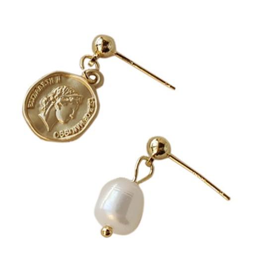 Bông tai mạ vàng, Khuyên tai 2 kiểu dáng độc đáo thời trang dành cho nữ