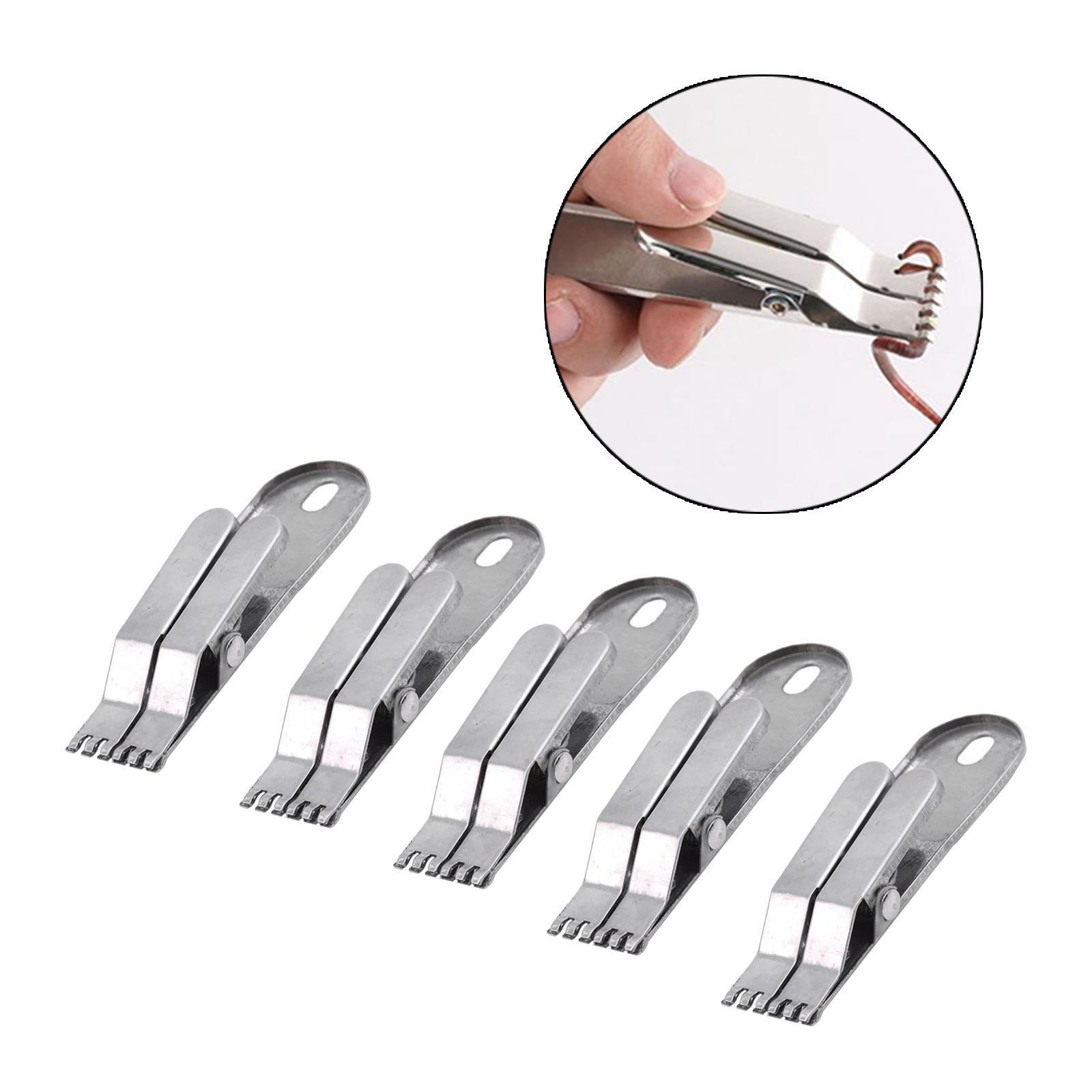 5 Pieces Live Maggot Hook Clip Baits Hangers Fishing Accessories Portable