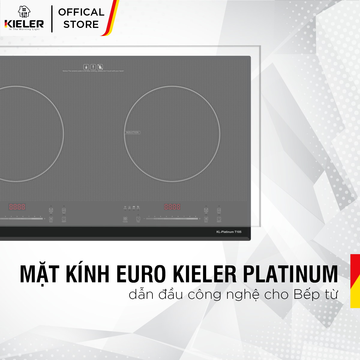 Bếp điện từ đôi  Kieler KL-PLATINUM T105 mặt kính Euro Kieler Platinum, Bếp điện từ nhiều chế độ cảm ứng chống tràn 4400W - Hàng Chính Hãng