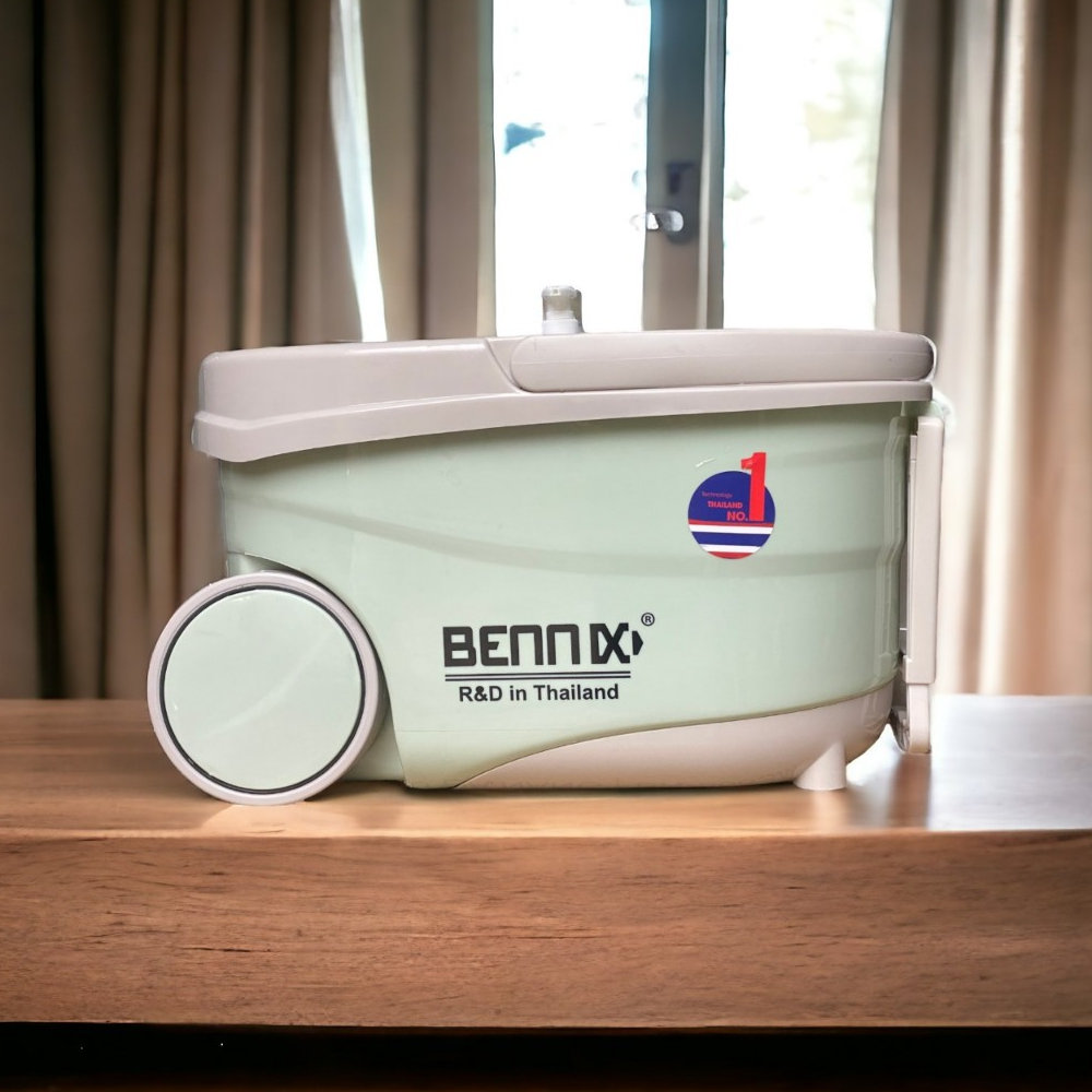 Bộ cây lau nhà cán Inox Bennix Thái Lan BN-888SM xoay 360 có bánh xe lớn