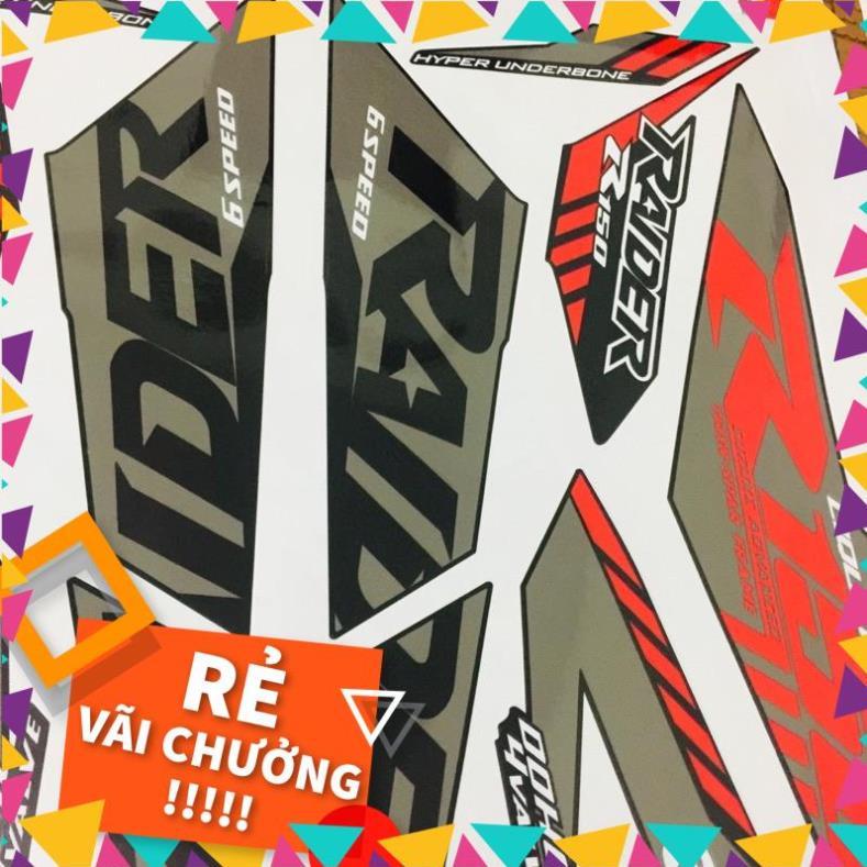 Tem rời Raider mẫu zin 2021 đỏ xám đen - in siêu nét