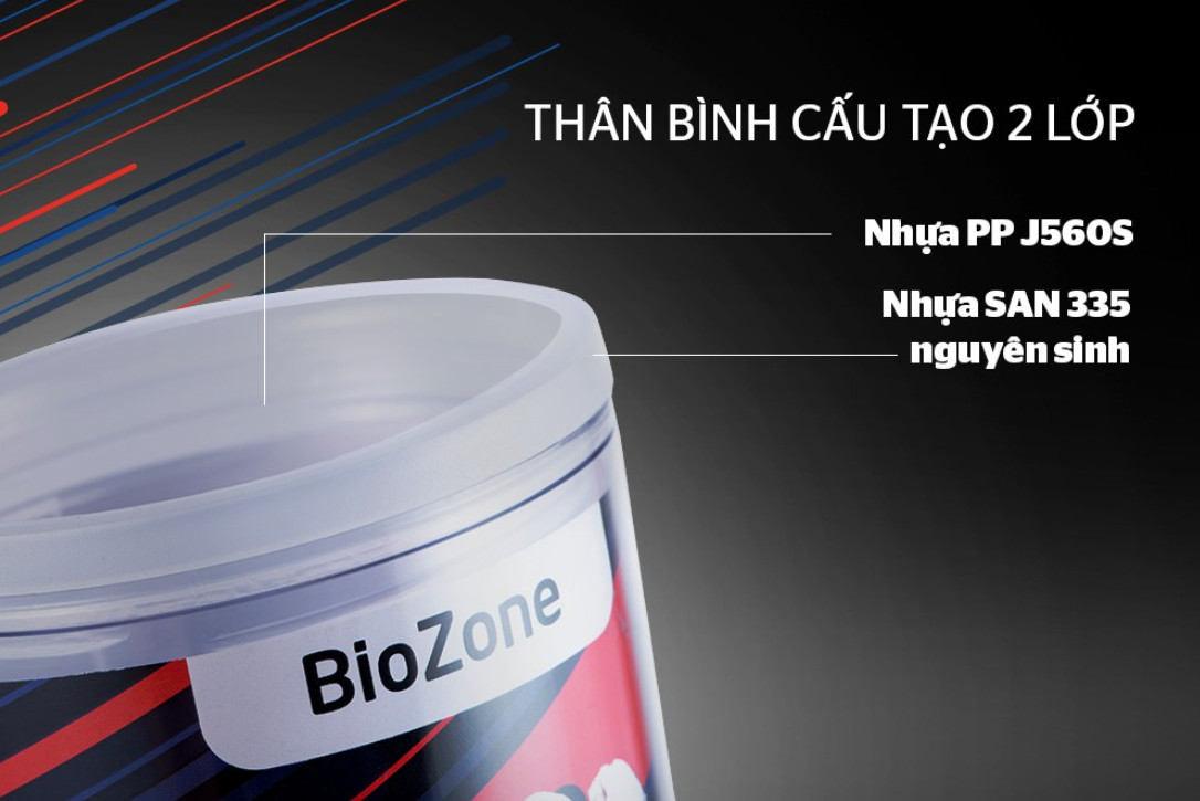 Bình giữ nhiệt BioZone 500ml nắp màu đen KB-WA500PB [Hàng chính hãng Sunhouse]