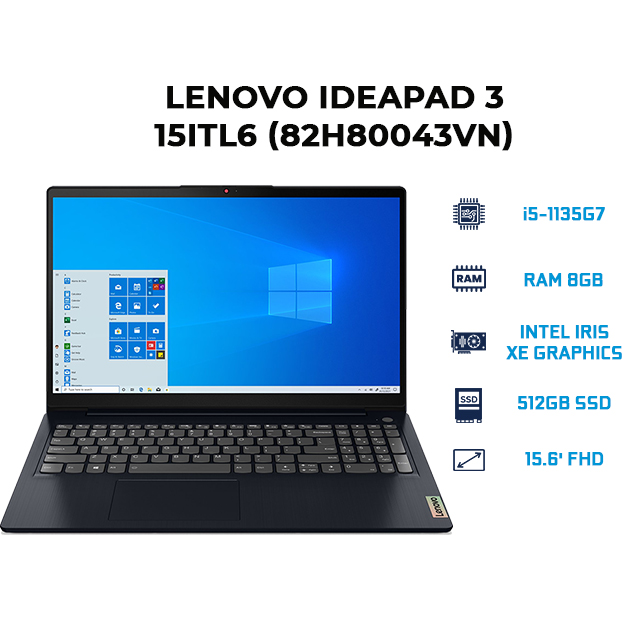 Laptop Lenovo IdeaPad 3 15ITL6 82H80043VN - Hàng Chính Hãng