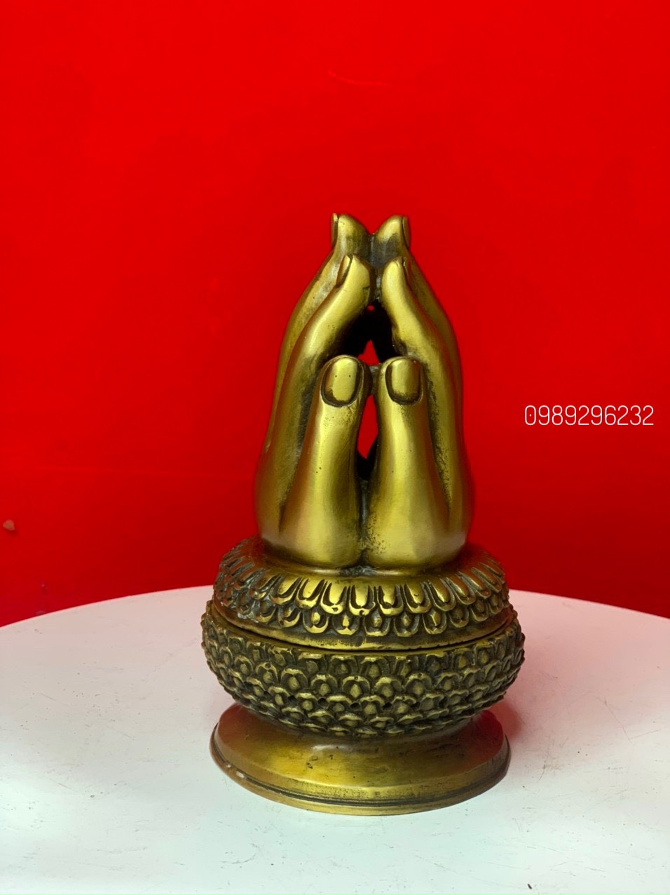 Lư Xông Trầm Tay Phật bằng đồng vàng - Xông trầm tay phật phong thủy