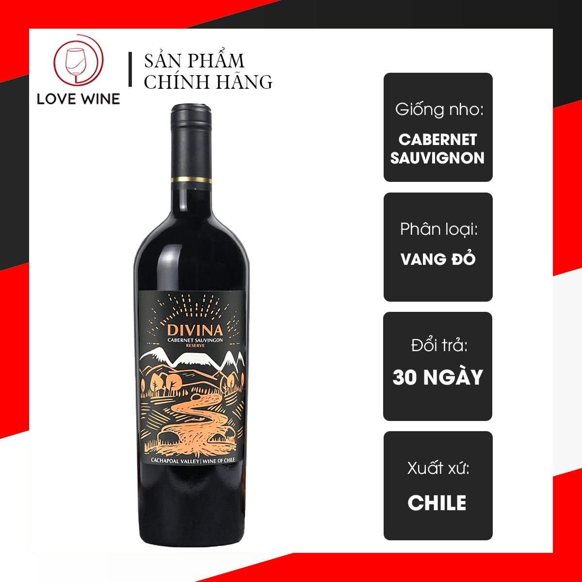 Rượu Vang Đỏ Chi Lê Divina Cabernet Sauvignon