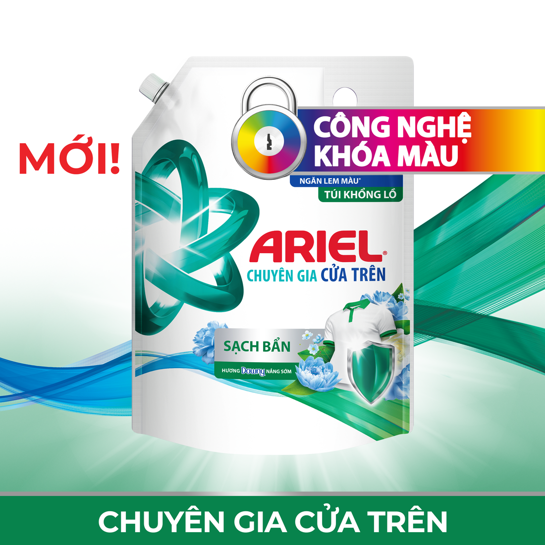 Nước Giặt ARIEL cửa trên Sạch bẩn Hương Nắng Sớm Túi 4.1 KG