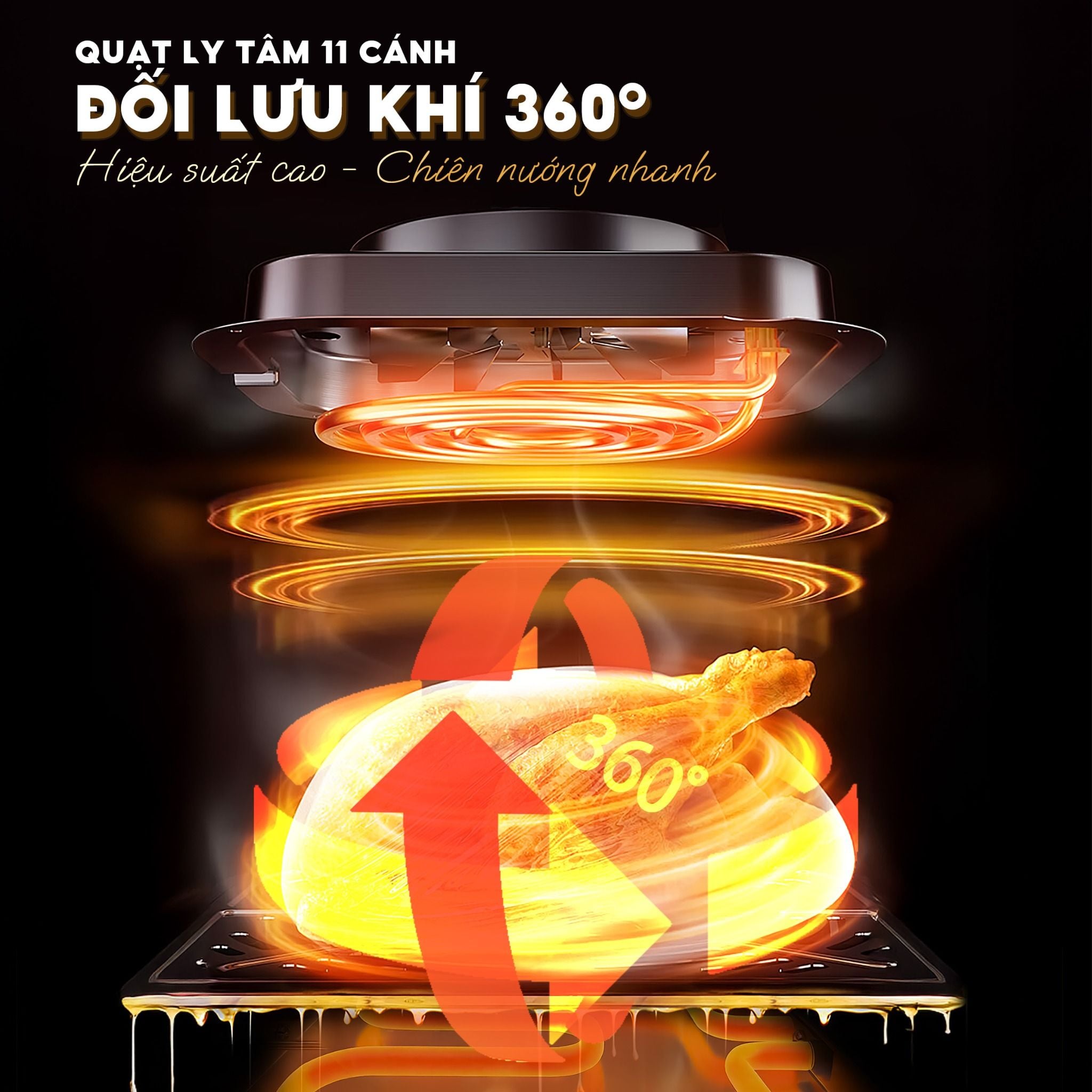 Nồi chiên không dầu phun sương Masuto MSKing 6L - 2 tầng đốt không cần trở lật - Hàng chính hãng