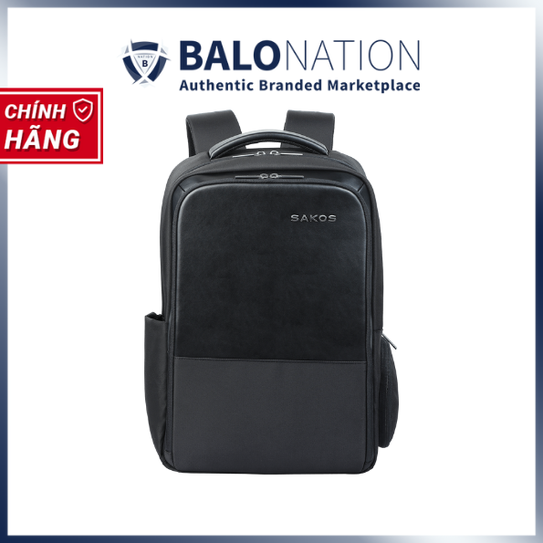 Balo Laptop 15.6 Inch SAKOS PLANUS Phối Da Cao Cấp - Hàng Chính Hãng