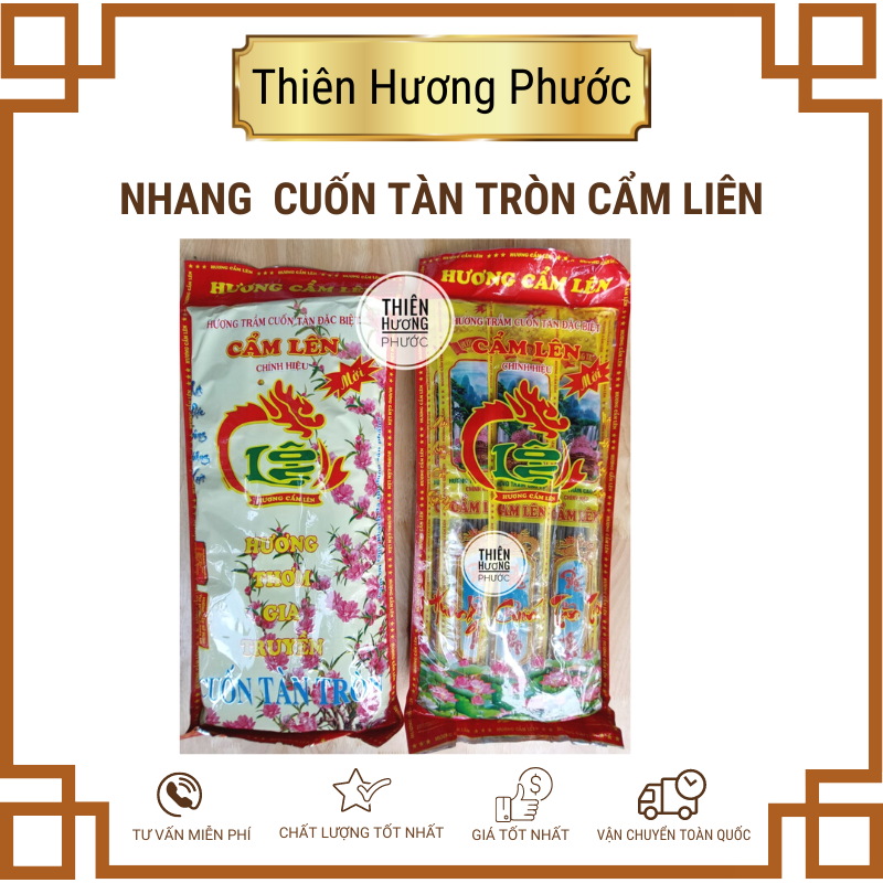 Nhang trầm Bắc cuốn tàn Lộc Thuấn 40cm gói 10 thẻ 240 cây mùi thơm êm dịu,ít khói