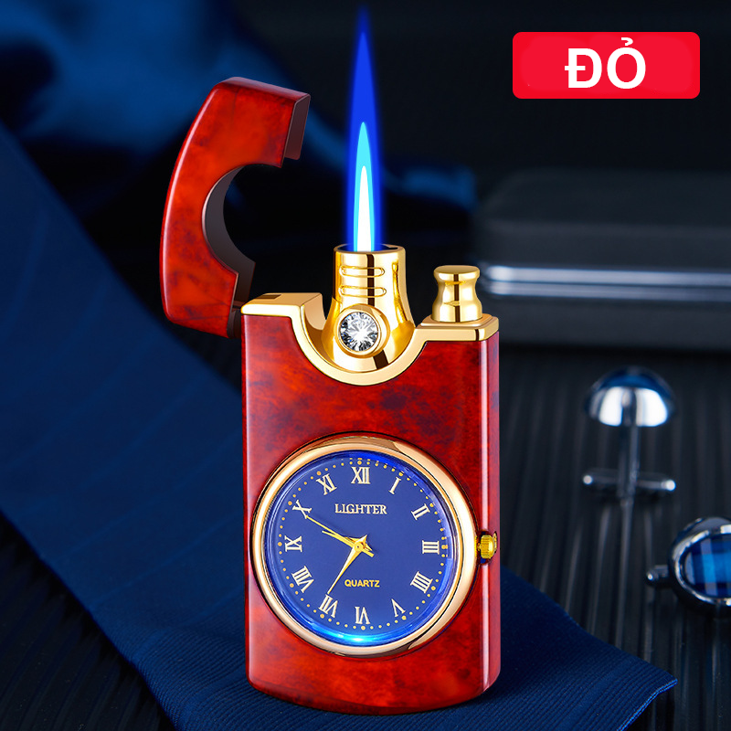 Bật Lửa Khè Kiêm Đồng Hồ Có Đèn 2in1 – Xài Gas
