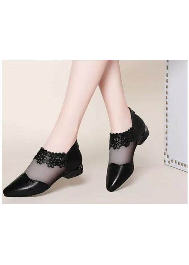 Giày búp bê cổ phối ren DS035