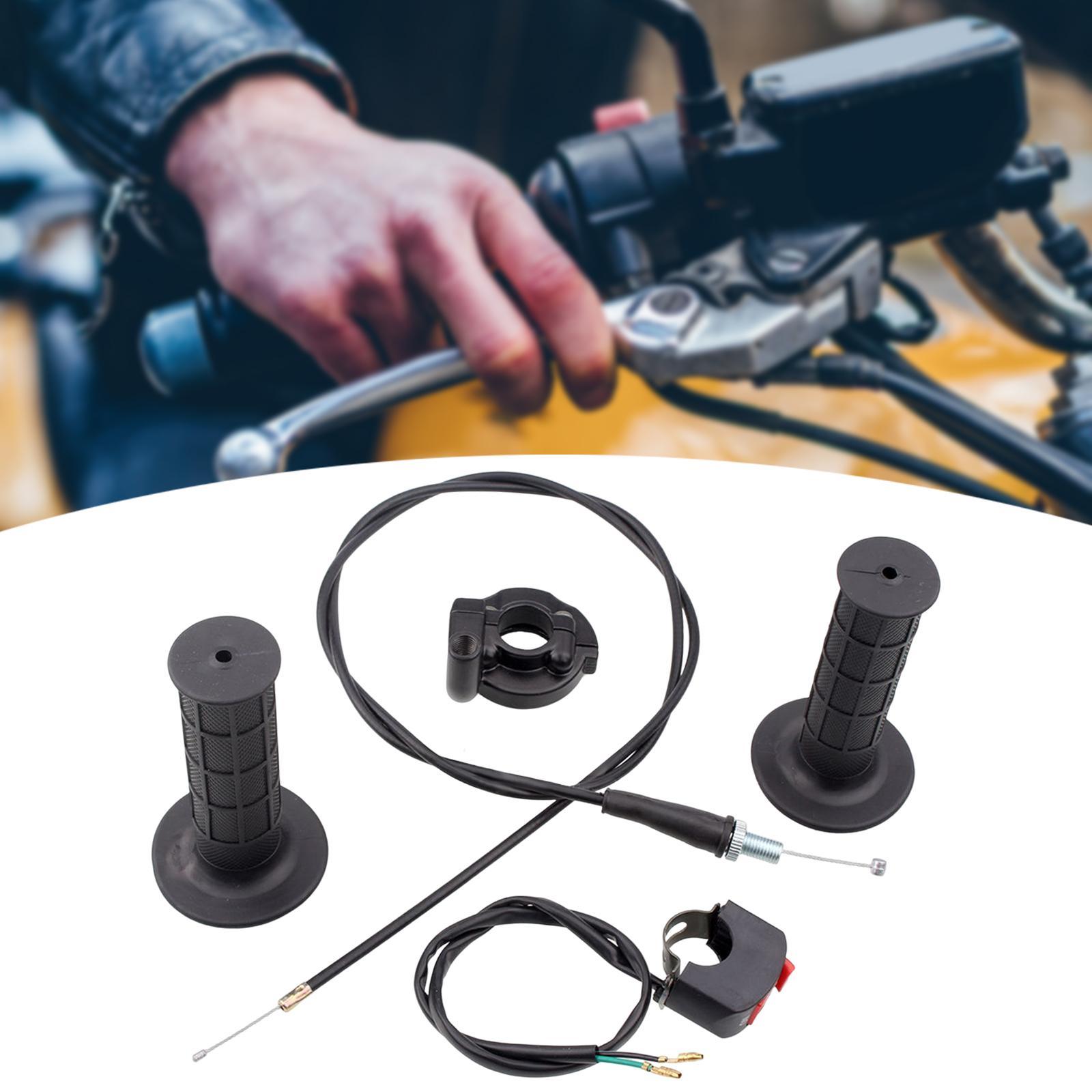Throttle Handle Grips Cable Set for 50cc 150cc, 250cc Mini Bike Professional, Replacement, Easy to Install Accessories