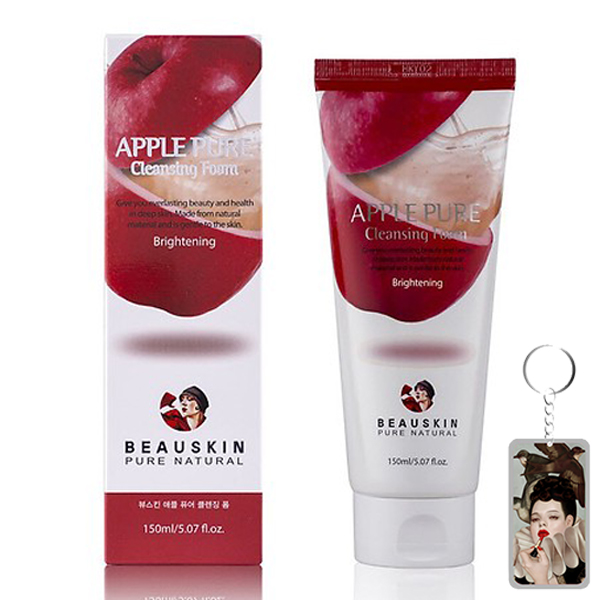 Sữa rửa mặt giảm mụn Beauskin Apple Pure Cleansing Foam Hàn Quốc 150ml + Móc khóa