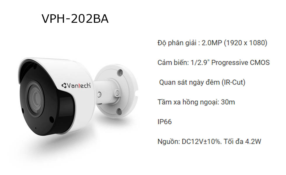 Camera hồng ngoại AHD VPH-202BA - Hàng chính hãng