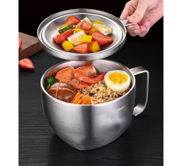 Bát Inox 304 chân không 3 lớp giữ nhiệt có nắp tiện lợi IN60