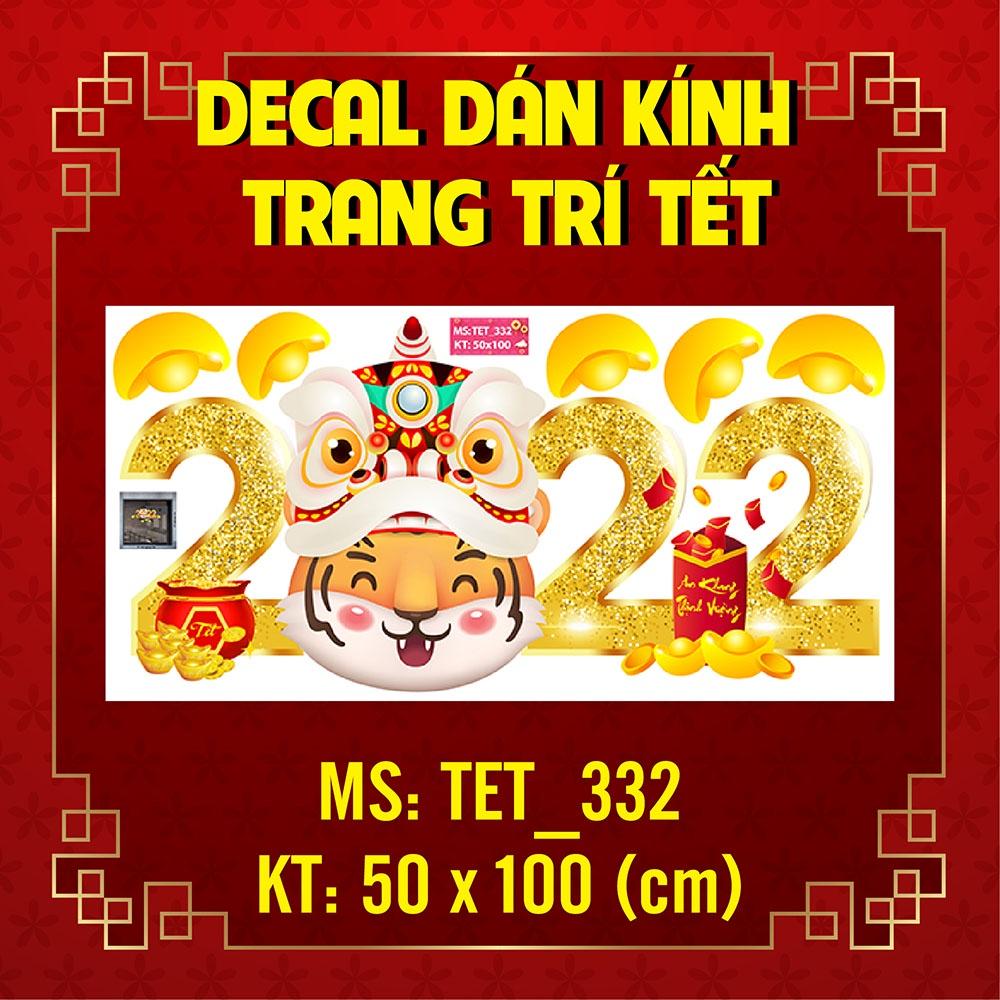 DECAL TRANG TRÍ TẾT NGUYÊN ĐÁN 2022 SỐ 2022 BẰNG VÀNG