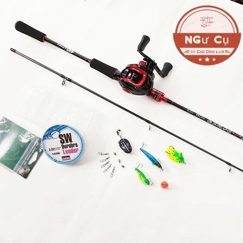 Bộ cần câu lure Máy ngang Rollfish 1.68m - 1.8m - 2.1m - 2.4m + Máy ngang + dây câu lure + bộ mồi như hình