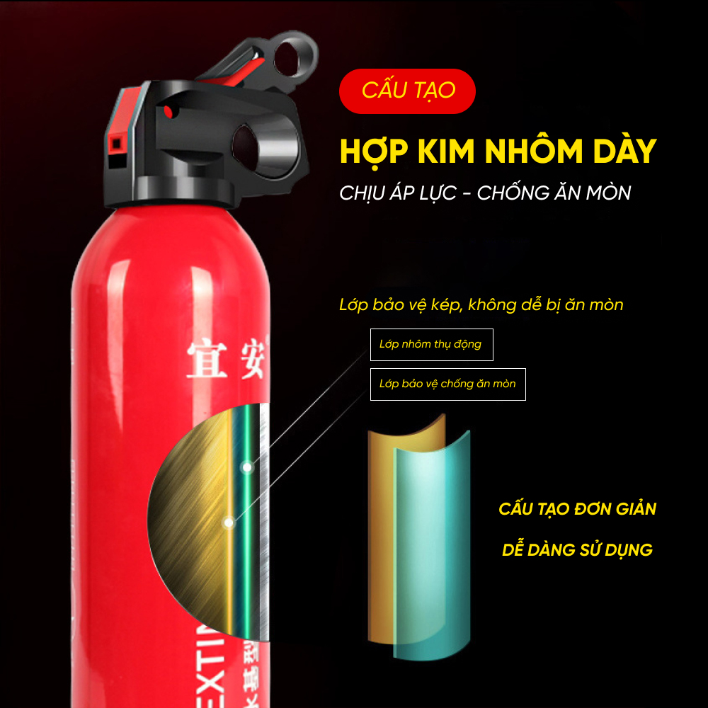 Bình cứ hỏa mini 500ml, bình chữa cháy FE 13B cho ô tô