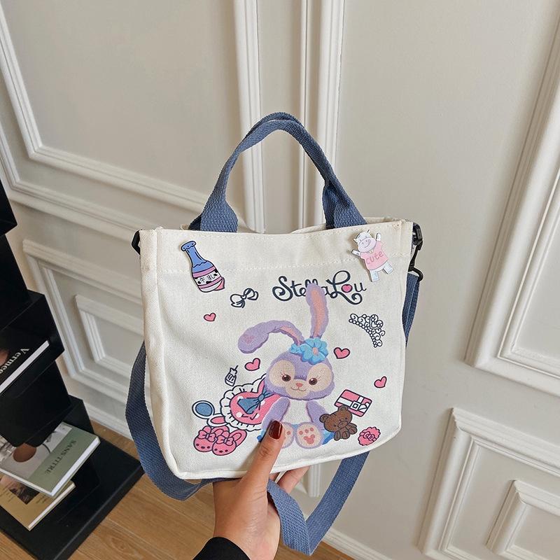 TẶNG KÈM STICK - Túi tote, túi đeo chéo vải Canvas kiểu dáng hoạt hình, ngộ nghĩnh