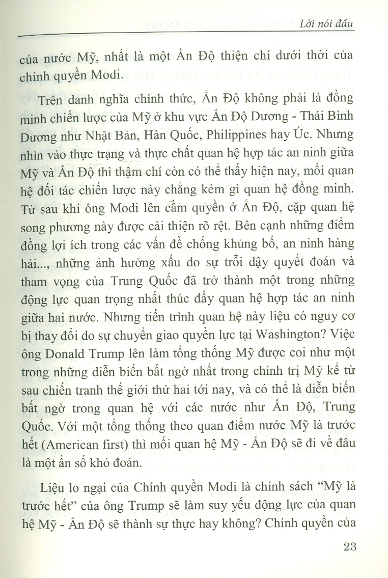 Hợp Tác An Ninh Của Mỹ Với Ấn Độ Trong Bối Cảnh Mới (Sách chuyên khảo)