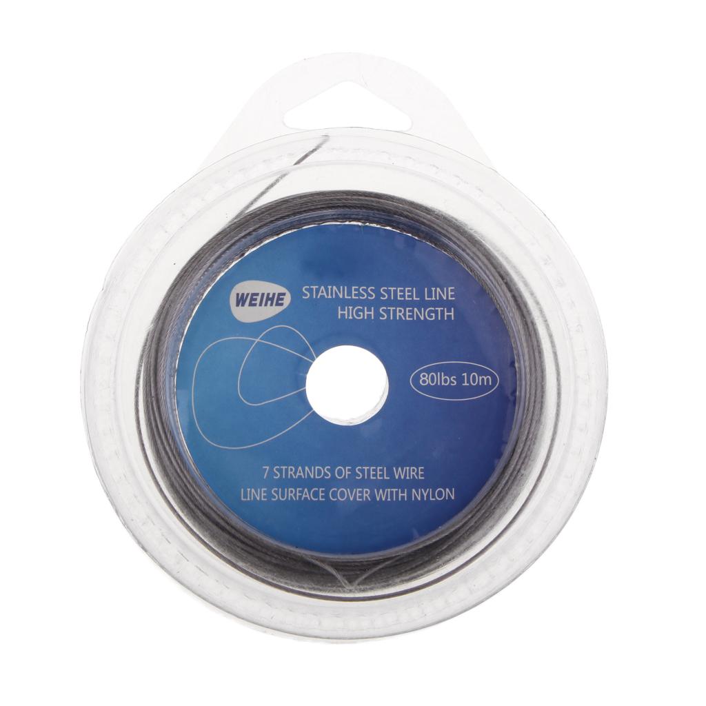 4-in-1 Fishing Wire Ultra Nylon Coated Stainless Steel Leader Wire Long 10m