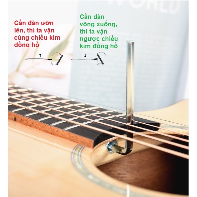 Lục Giác TYGY Music Chỉnh Cần Đàn Guitar, Ty Chỉnh Cần Đàn Lõi Thép, Giúp Chỉnh Lại Cong Cần Guitar