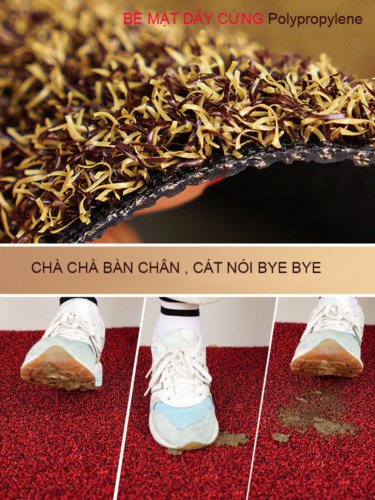 Thảm Nhựa Chùi Chân Chống Trơn, Trượt Cao Cấp, Kích Thước 40x60cm để sảnh, để phòng khách, để hành lang sang trọng