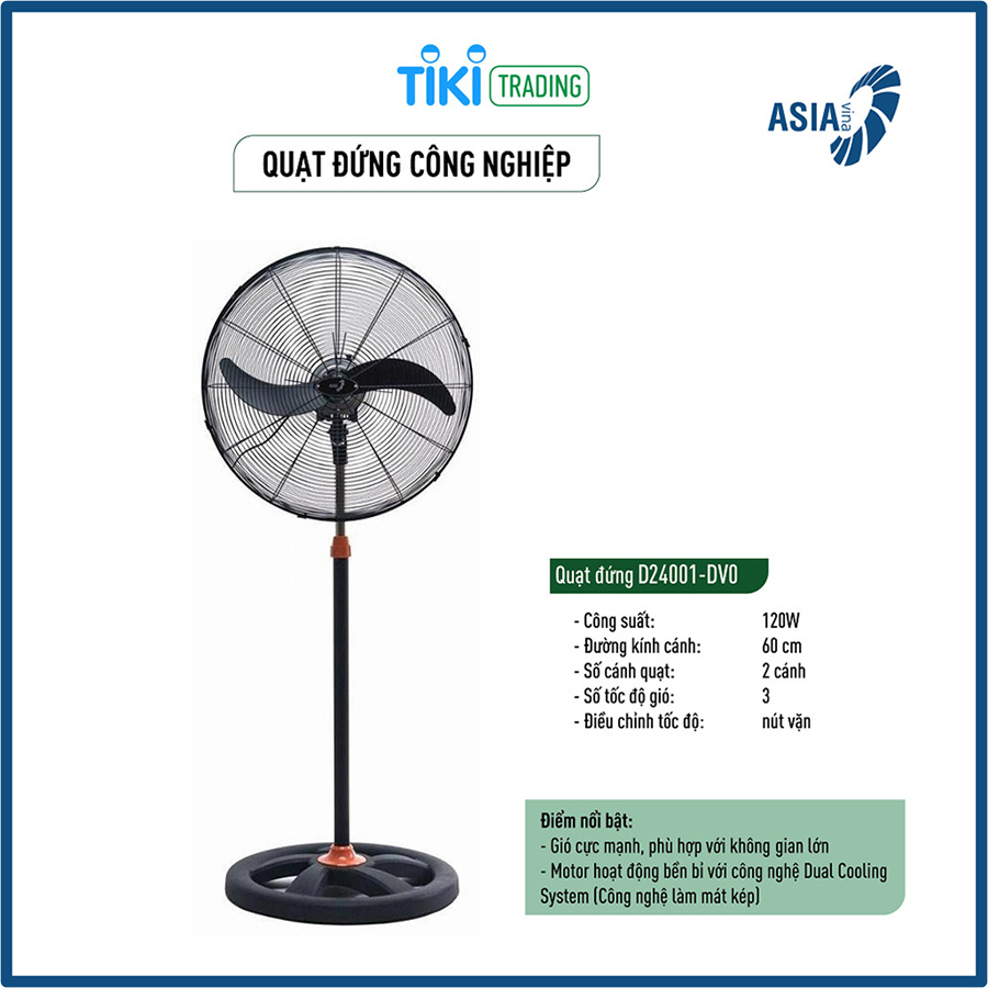 Quạt đứng CN ASIAvina D24001-DV0 - Đen (120W) - Hàng chính hãng