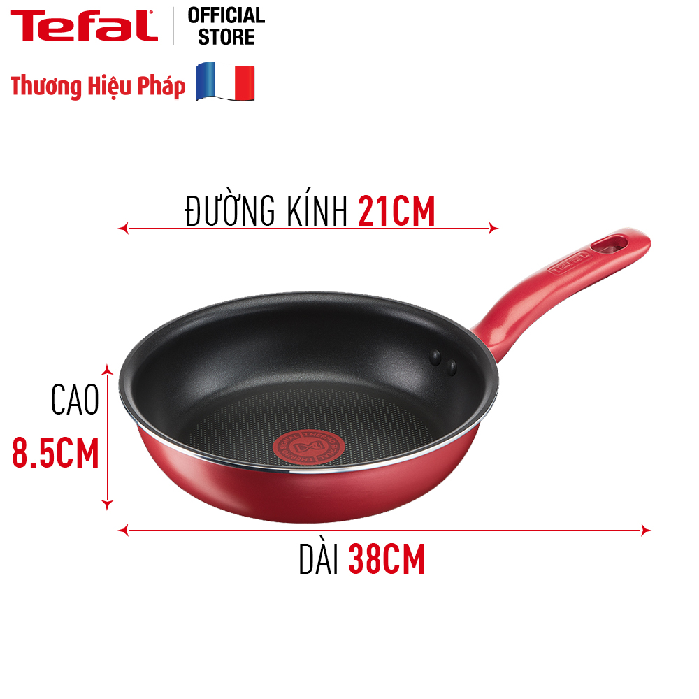 Bộ 2 chảo chống dính đáy từ Tefal So Chef dùng cho mọi loại bếp (chảo 24cm, 28cm) - Hàng chính hãng