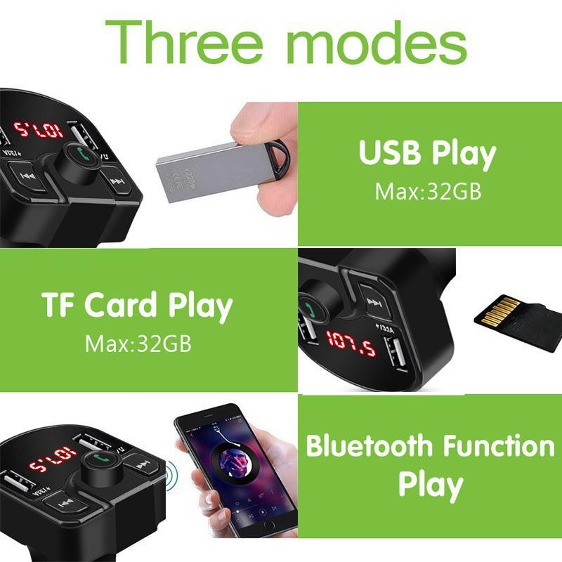 Thiết bị phát nhạc/FM gắn xe hơi bluetooth có 2 cổng USB đa năng tiện dụng